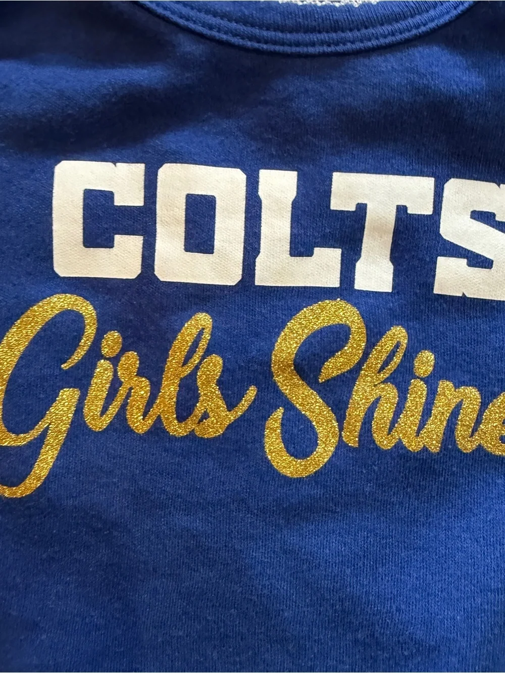 Indianapolis Colts Girls Shine! Blue Baby One-Piece Bodysuit Sz 6-12M